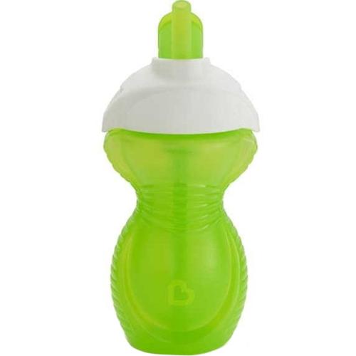 Munchkin Click Lock Flip Straw Cup 12m+ Εκπαιδευτικό Ποτήρι με Καλαμάκι 296ml - Πράσινο